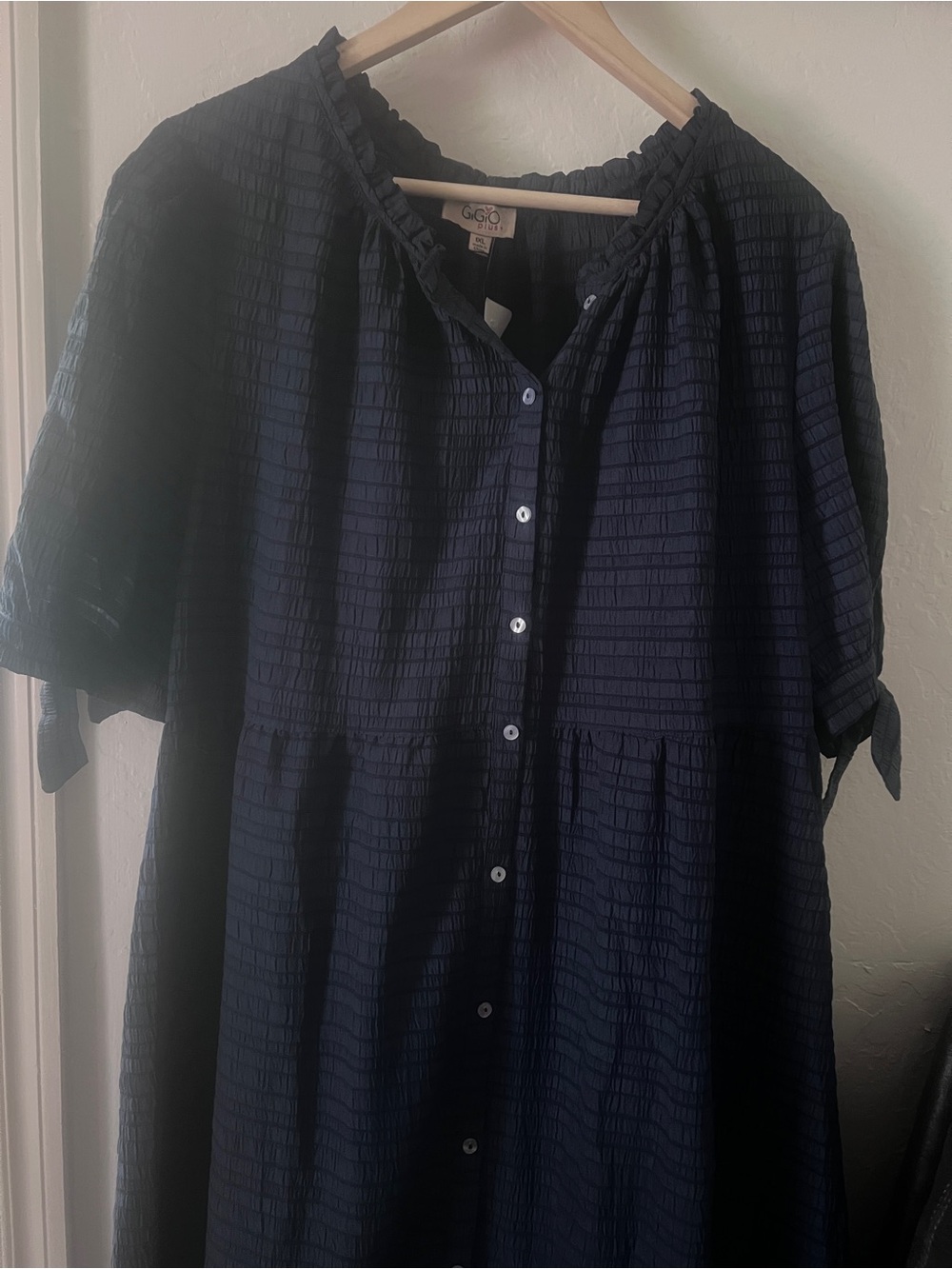 G.O.O.D. Navy Textured Asymmetrical Women's Dress 1XL New